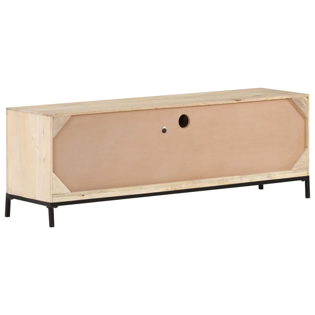 TV-benk 120x30x40 cm heltre mango med naturlig stokk