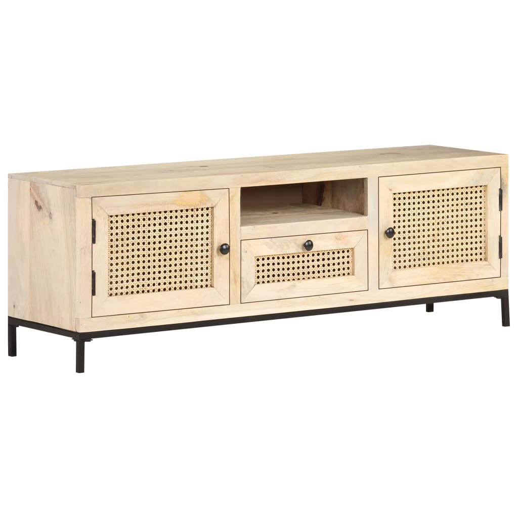 TV-benk 120x30x40 cm heltre mango med naturlig stokk