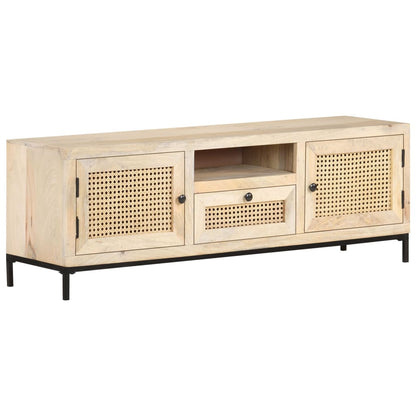 TV-benk 120x30x40 cm heltre mango med naturlig stokk