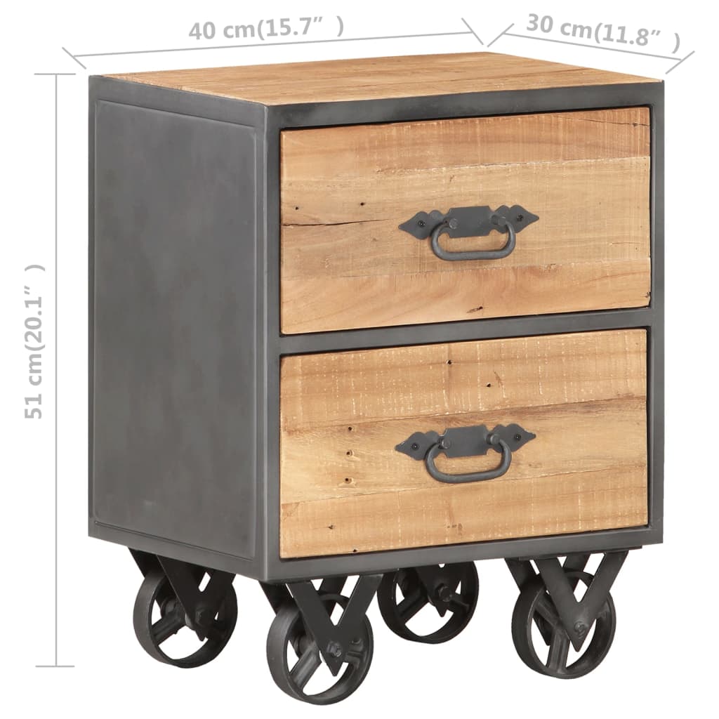 Nattbord Sengbord Tre Gjenvunnet Heltre 40x30x51 cm