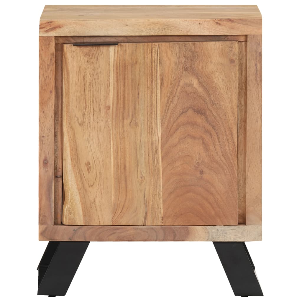 Nattbord Sengbord 40x30x50 cm heltre akasie med naturlig kant