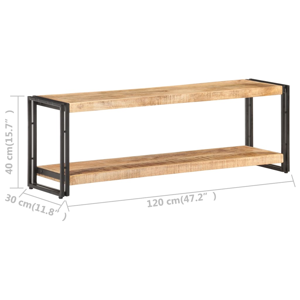 TV-benk 120x30x40 cm grovt mangotre