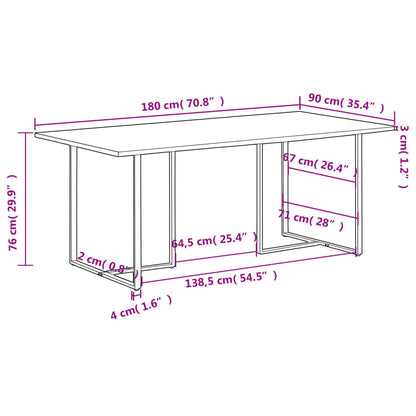 Spisebord Kjøkkenbord 180 cm grovt mangotre