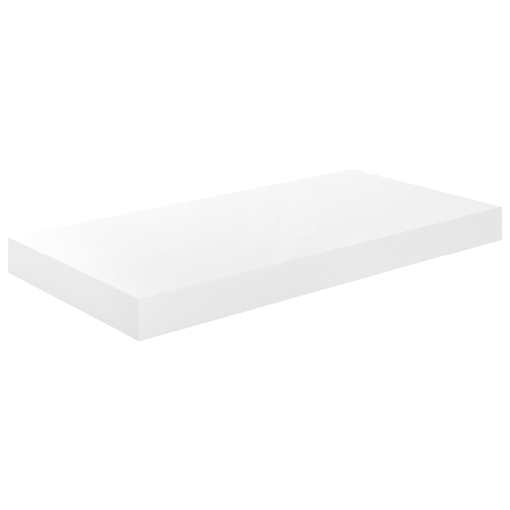 Vegghylle Høyglans Hvit Flytende 4 stk 50x23x3,8 cm MDF
