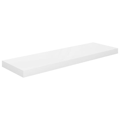 Vegghylle Flytende hvit høyglans 80x23,5x3,8 cm MDF