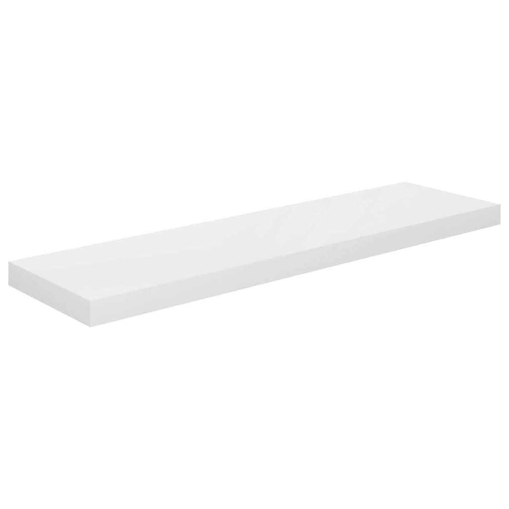 Vegghylle Flytende hvit høyglans 90x23,5x3,8 cm MDF