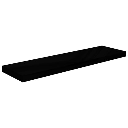 Vegghylle Flytende høyglans svart 90x23,5x3,8 cm MDF