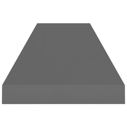 Vegghylle Høyglans Grå Flytende 4 stk 90x23,5x3,8 cm