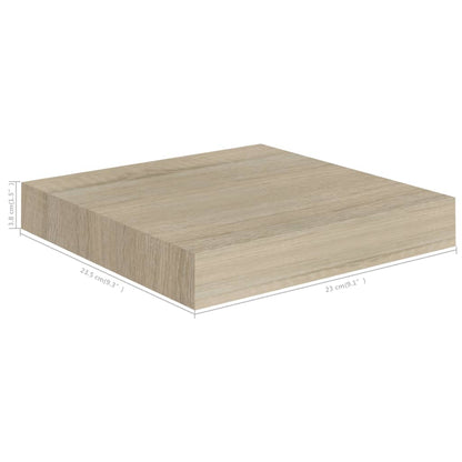 Vegghylle Flytende eik 23x23,5x3,8 cm MDF