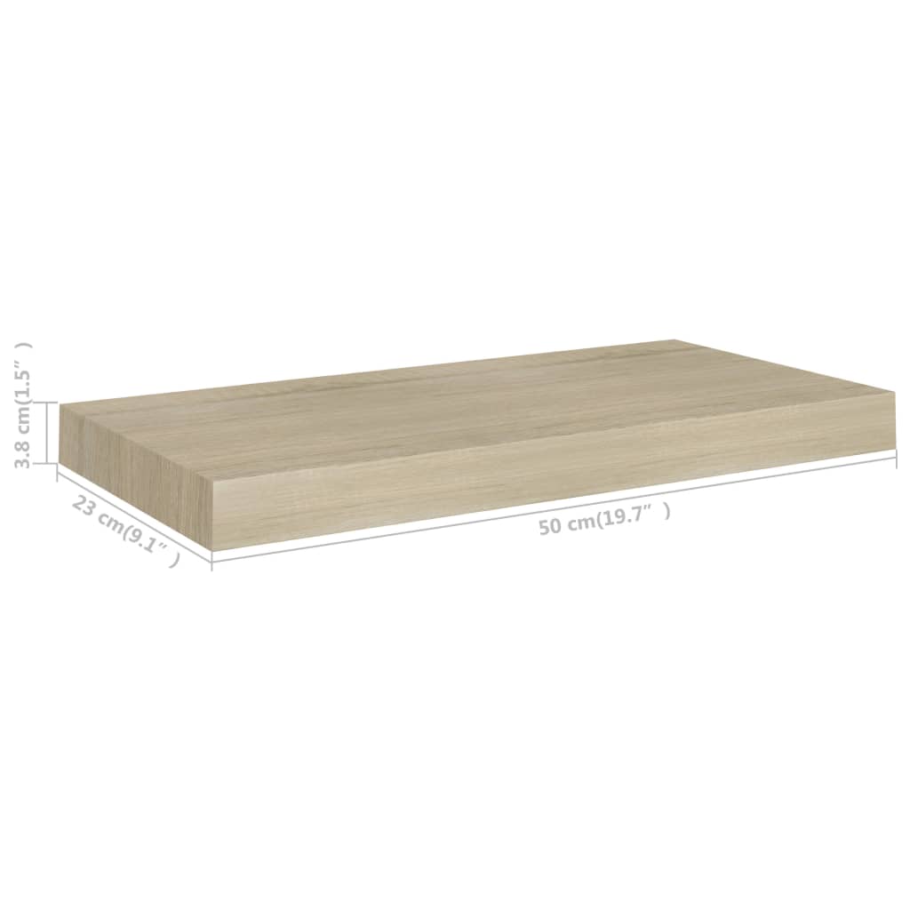 Vegghylle Flytende eik 50x23x3,8 cm MDF