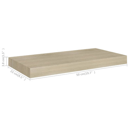 Vegghylle Flytende eik 50x23x3,8 cm MDF