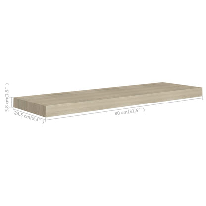 Vegghylle Flytende eik 80x23,5x3,8 cm MDF