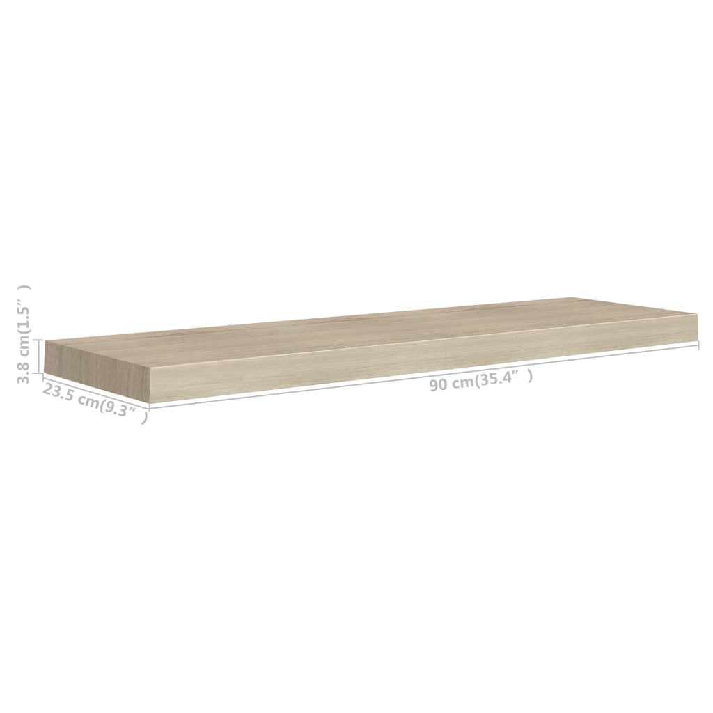 Vegghylle Flytende eik 90x23,5x3,8 cm MDF