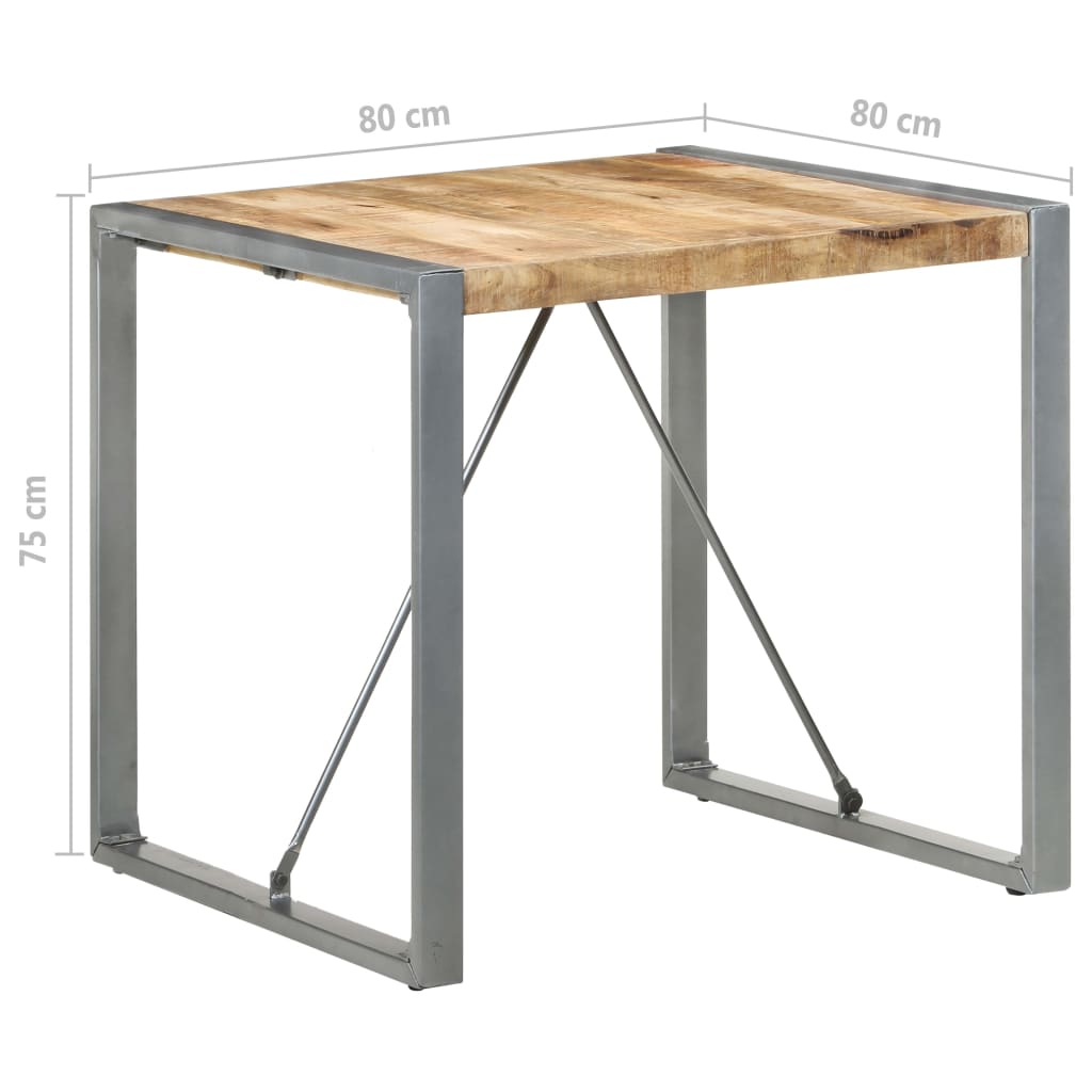 Spisebord Kjøkkenbord 80x80x75 cm grovt mangotre