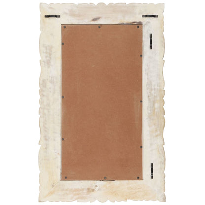 Veggspeil Hvit 80x50 cm heltre mango