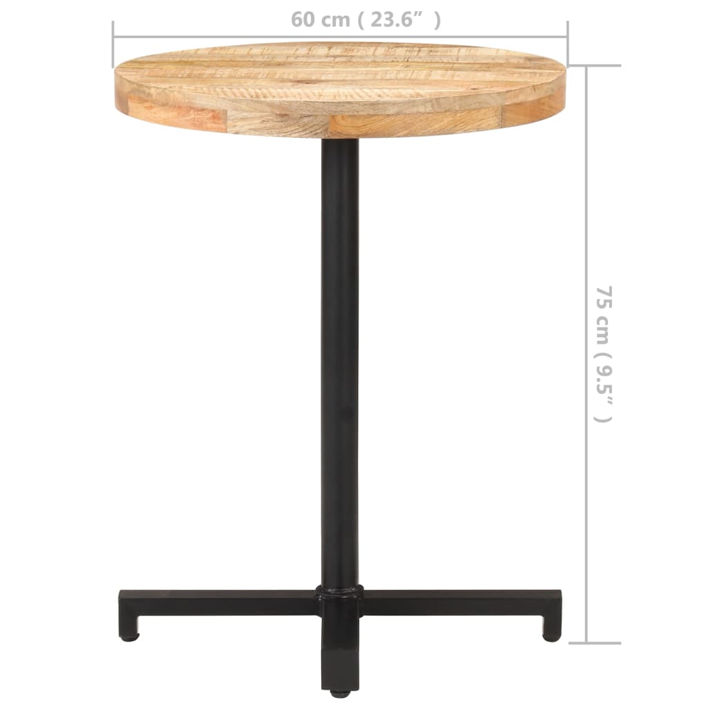 Barbord Kafebord Bistrobord rundt Ø60x75 cm grovt mangotre