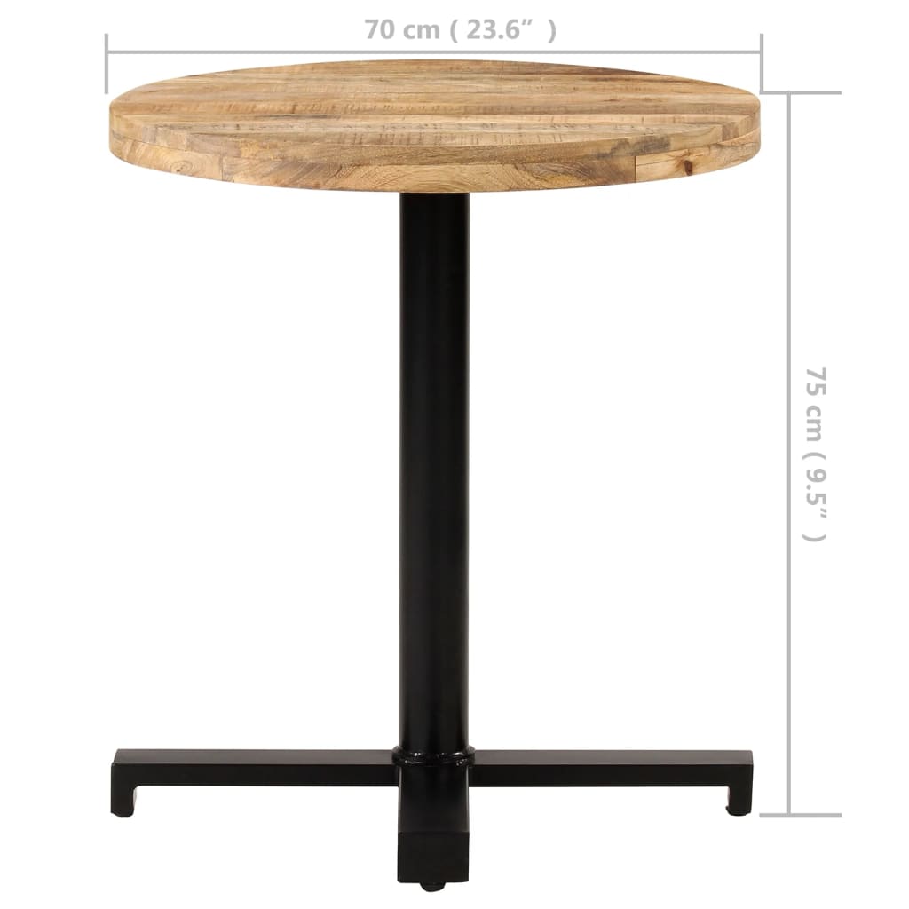 Barbord Kafebord Bistrobord rundt Ø70x75 cm grovt mangotre