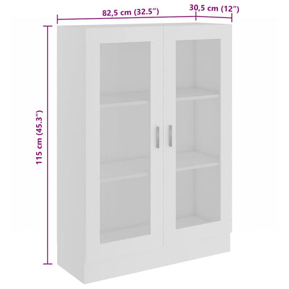 Vitrineskap Hvit 82,5x30,5x115 cm