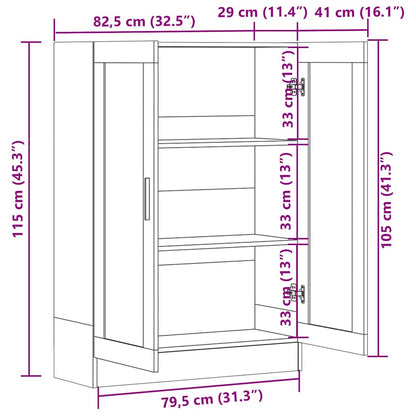 Vitrineskap Svart 82,5x30,5x115 cm