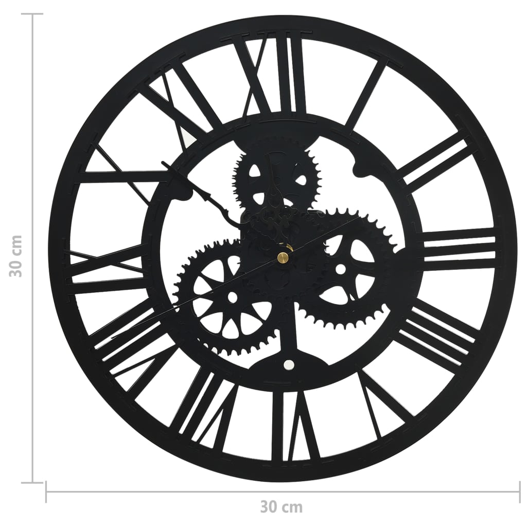 Veggklokke svart 30 cm akryl