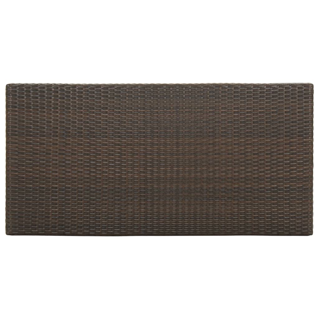 Barbord kafebord Bistrobord med oppbevaringsstativ brun 120x60x110 cm polyrotting