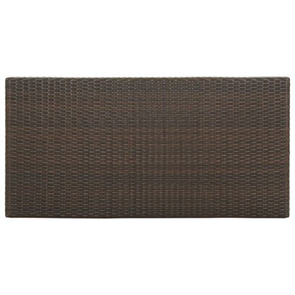 Barbord kafebord Bistrobord med oppbevaringsstativ brun 120x60x110 cm polyrotting