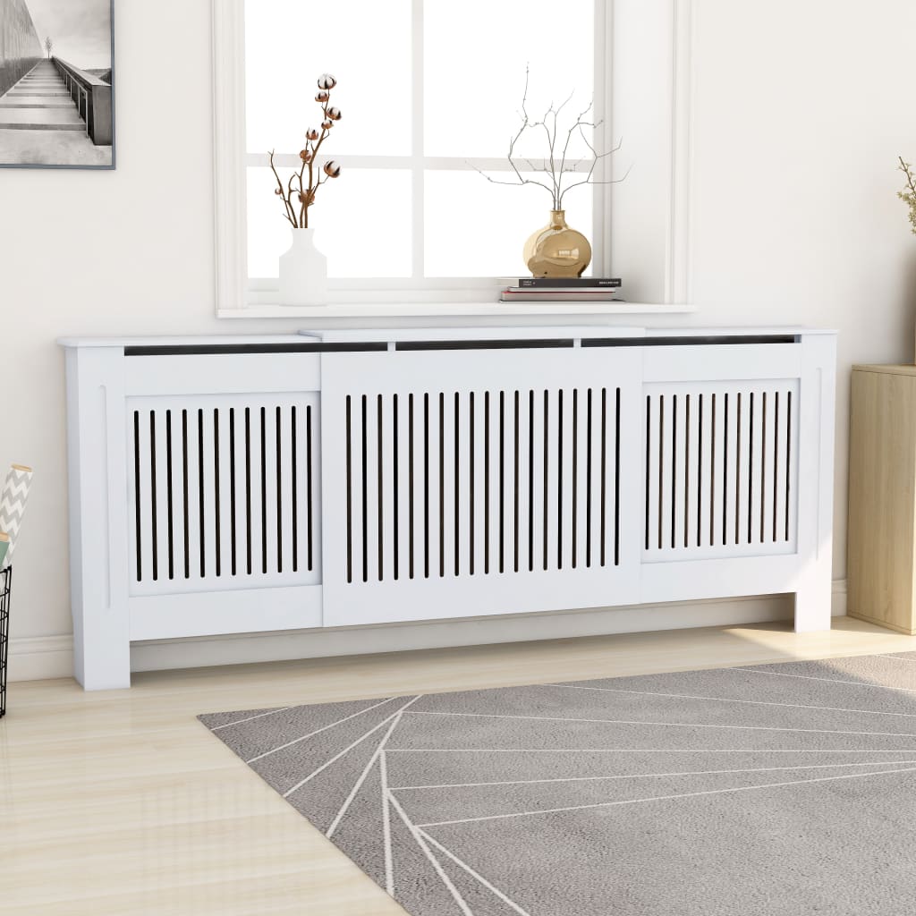 Radiatordeksel 205 cm hvit MDF