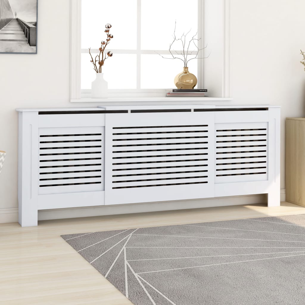 Radiatordeksel 205 cm hvit MDF