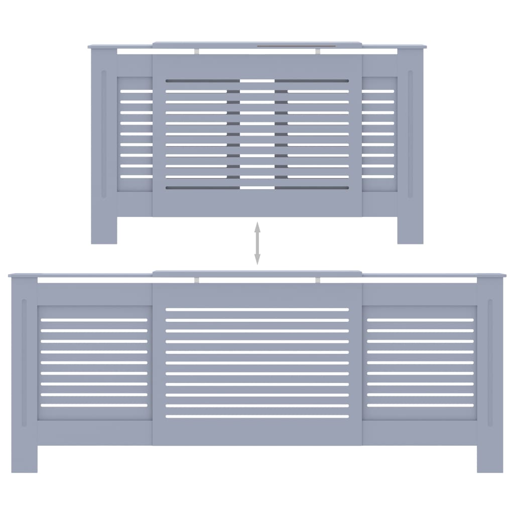 Radiatordeksel MDF grå 205 cm