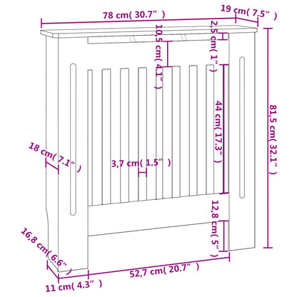 Radiatordeksel MDF grå 78 cm