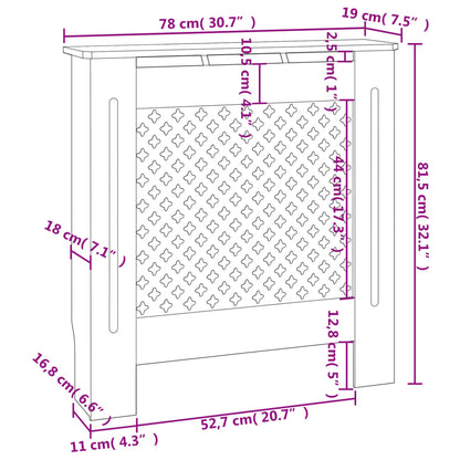 Radiatordeksel MDF svart 78 cm