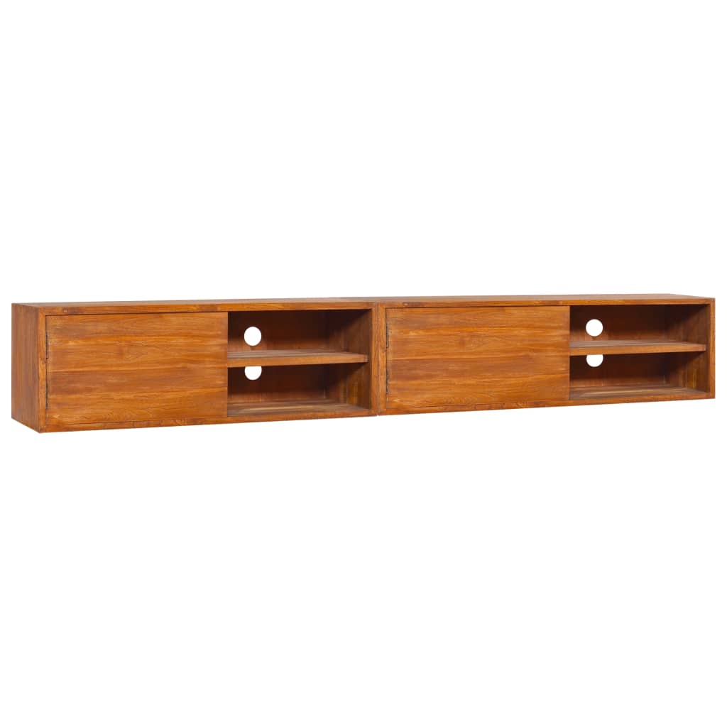 TV-benk Veggmontert 180x30x30 cm heltre teak