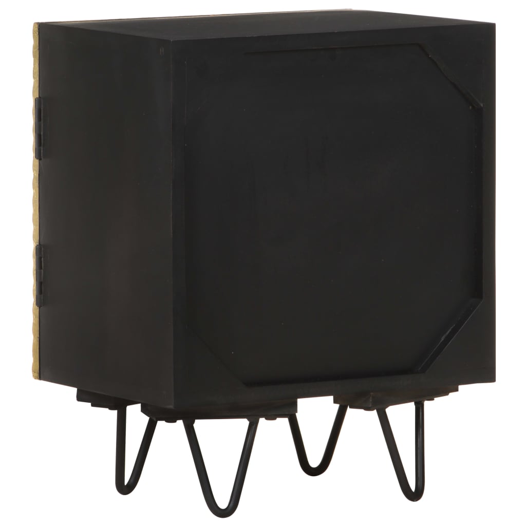 Nattbord Sengbord Tre heltre mangotre med messingfront 40x30x50 cm