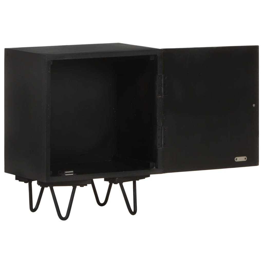 Nattbord Sengbord Tre heltre mangotre med messingfront 40x30x50 cm