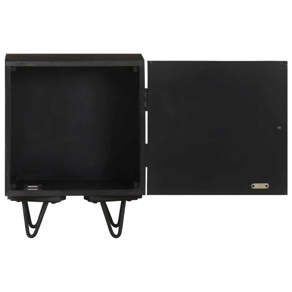 Nattbord Sengbord Tre heltre mangotre med messingfront 40x30x50 cm