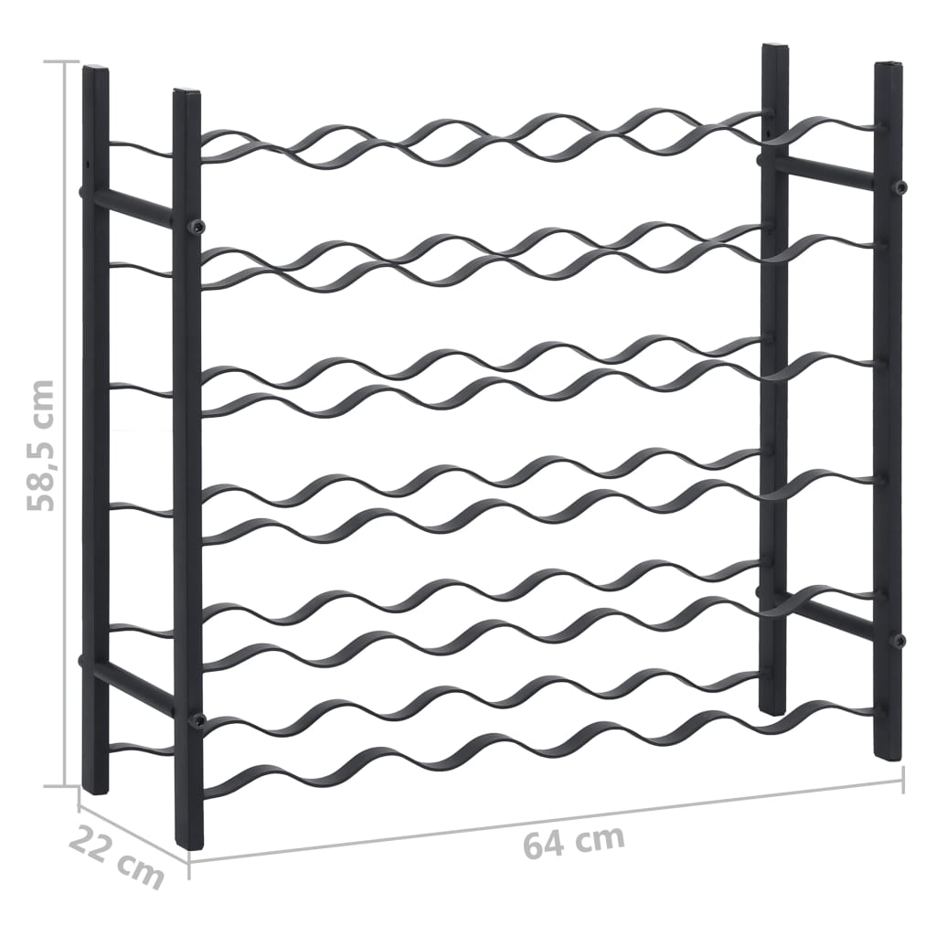 Vinstativ for 36 flasker Svart jern
