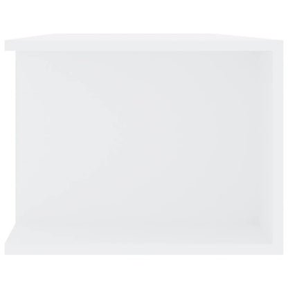 TV-Møbel Hvit TV-benk med LED-lys 135x39x30 cm