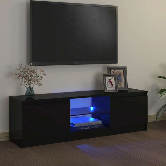TV-Møbel Svart TV-benk med LED-lys 120x30x36 cm