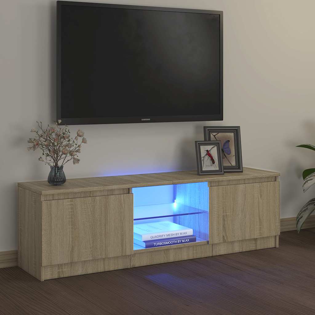 TV-Møbel Sonoma Eik TV-benk med LED-lys 120x30x36 cm