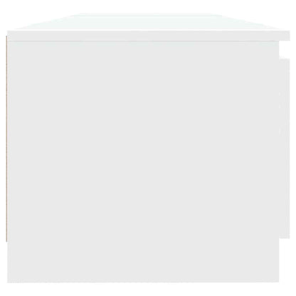 TV-Møbel Hvit TV-benk med LED-lys 140x40x36 cm