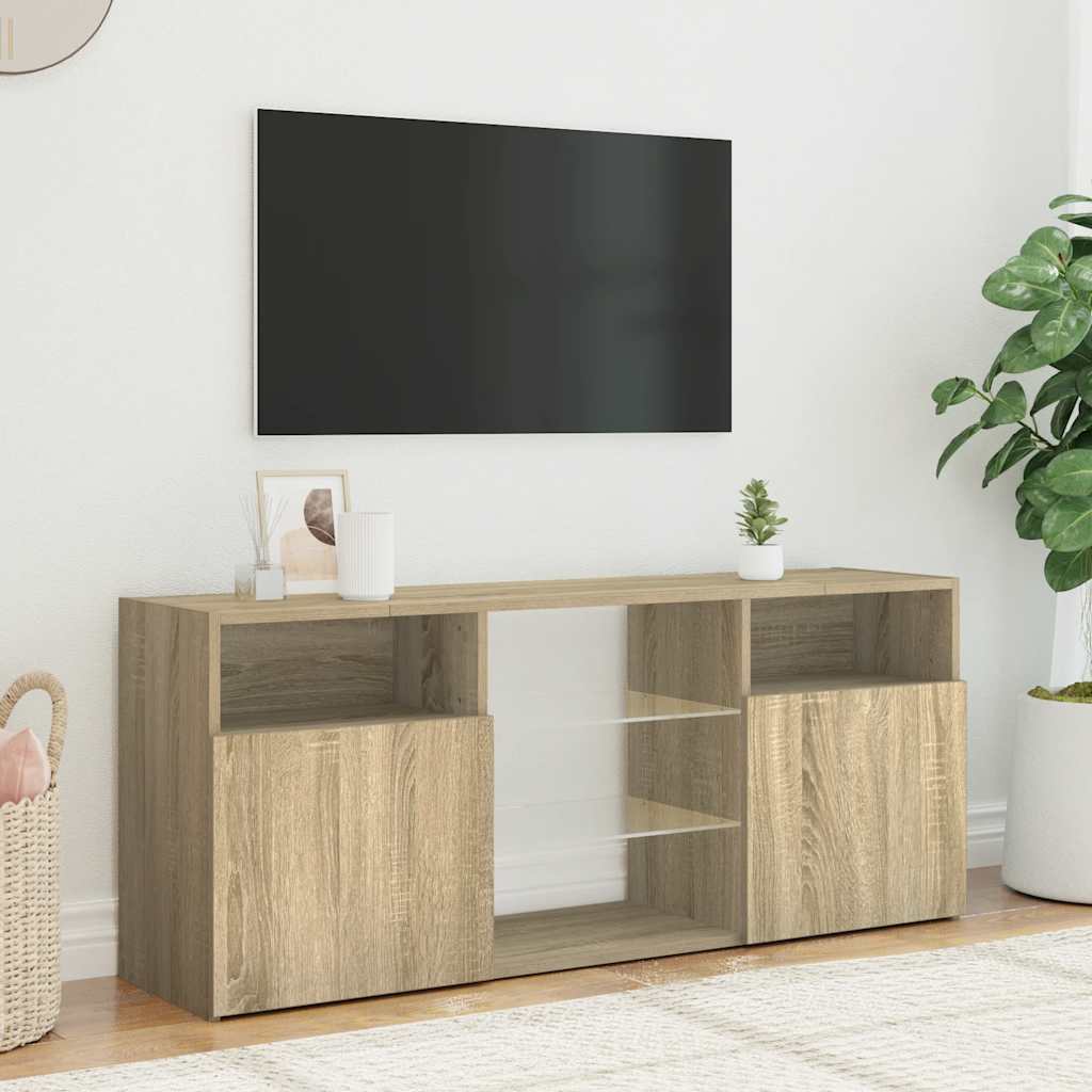 TV-Møbel Sonoma Eik TV-benk med LED-lys 120x30x50 cm
