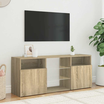 TV-Møbel Sonoma Eik TV-benk med LED-lys 120x30x50 cm