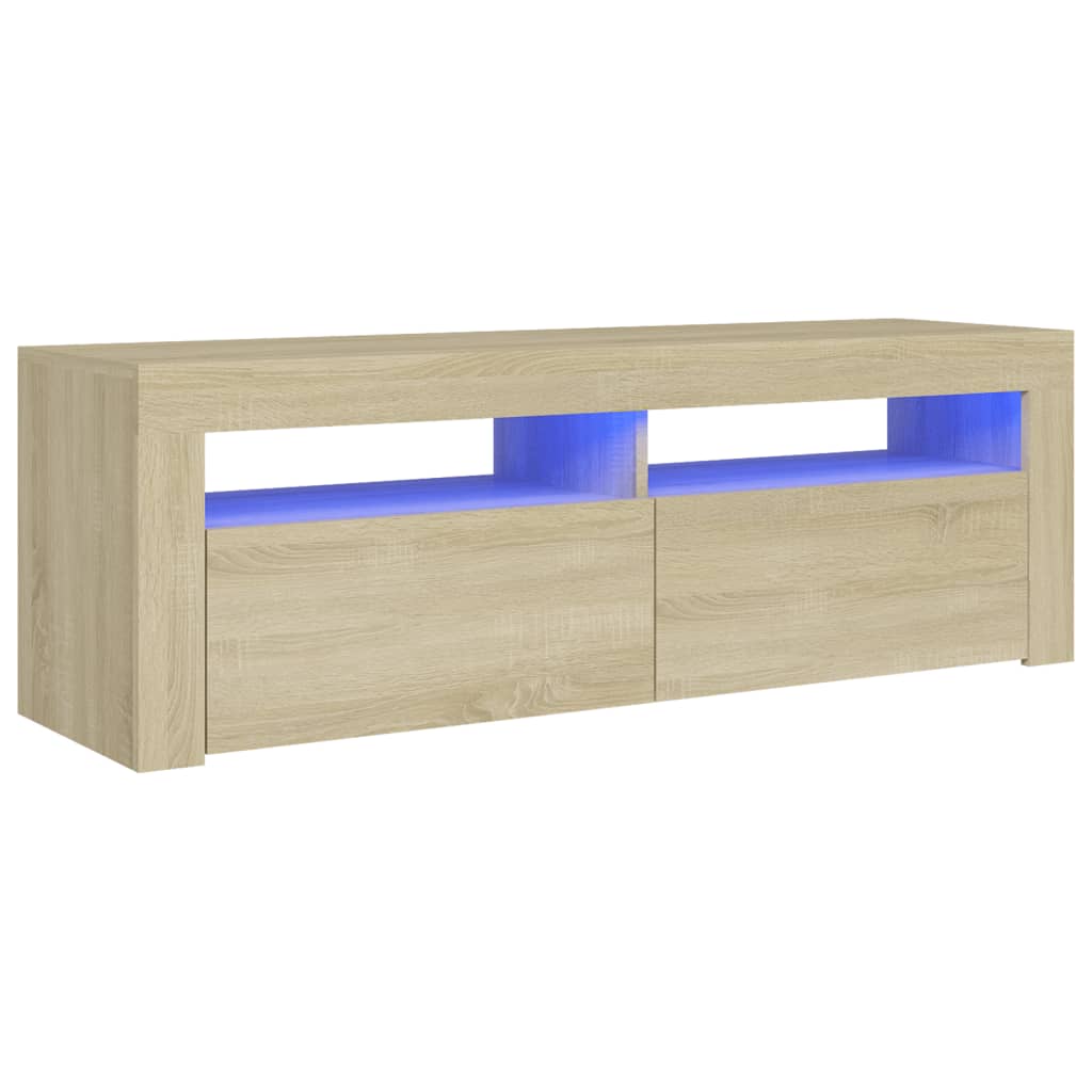 TV-Møbel Sonoma Eik Tv-benk med LED-lys 120x35x40 cm