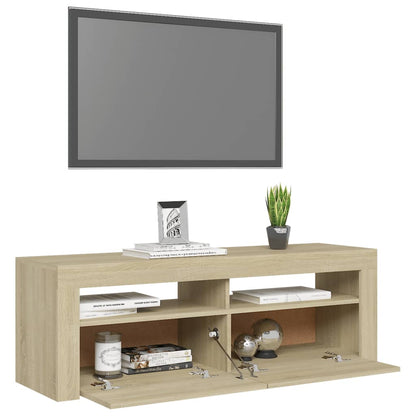 TV-Møbel Sonoma Eik Tv-benk med LED-lys 120x35x40 cm
