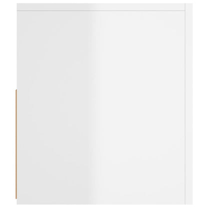 TV-Møbel Høyglans Hvit TV-benk med LED-lys 120x35x40 cm