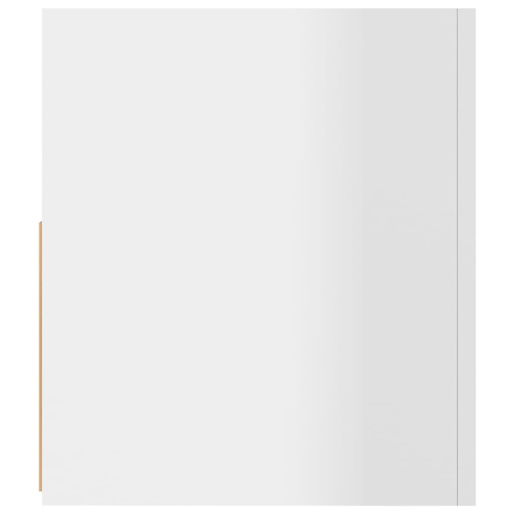 TV-Møbel Høyglans Hvit TV-benk med LED-lys 90x35x40 cm