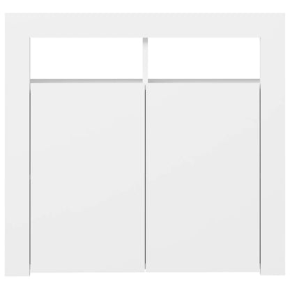 Skjenk Hvit med LED-lys 80x35x75 cm