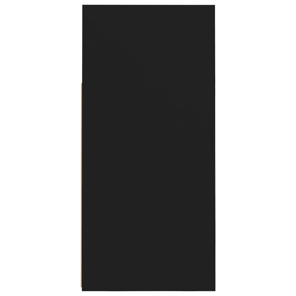 Skjenk Svart med LED-lys 80x35x75 cm