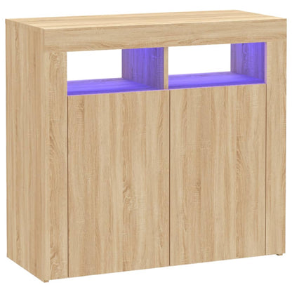 Skjenk Sonoma Eik med LED-lys 80x35x75 cm