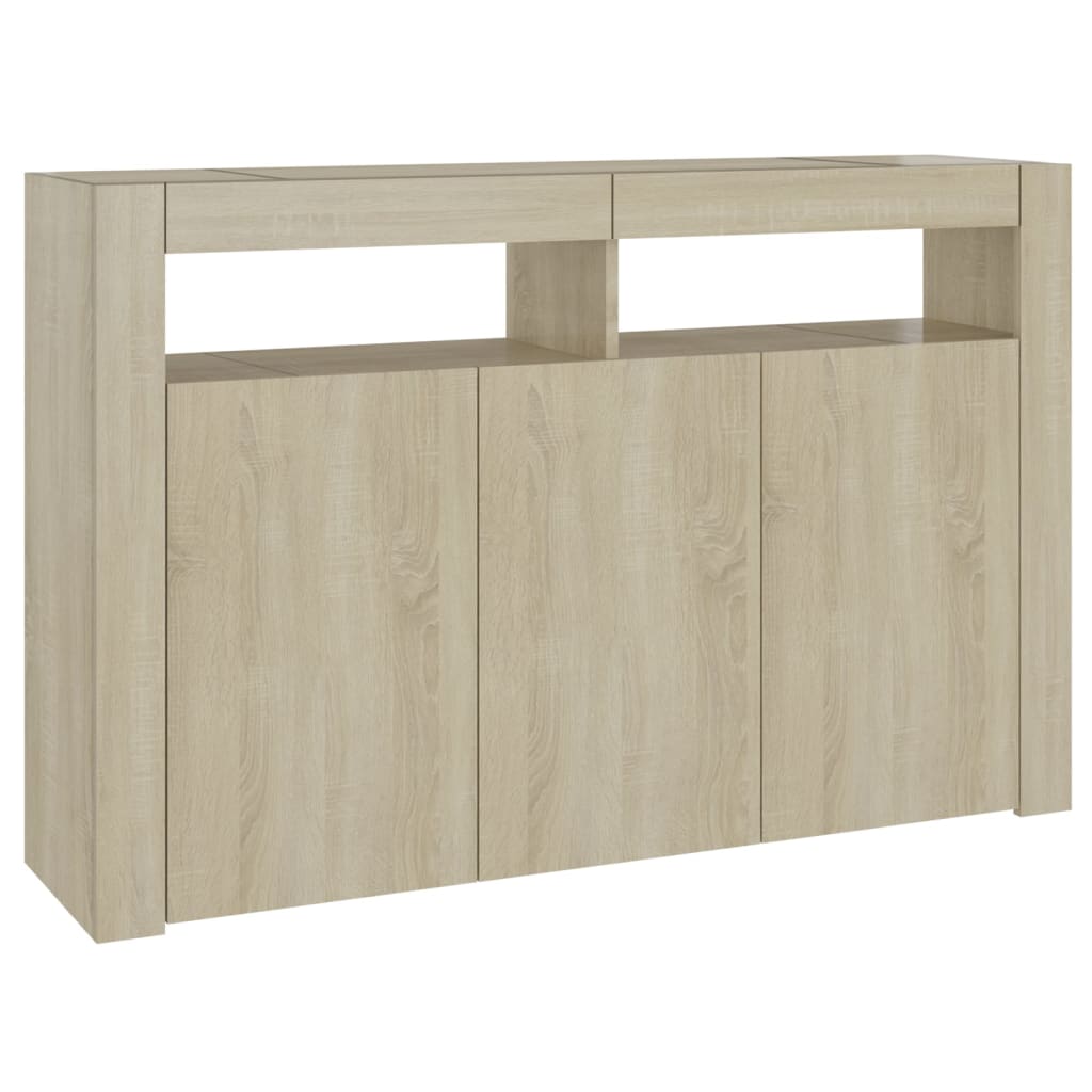 Skjenk Sonoma Eik med LED-lys 115,5x30x75 cm
